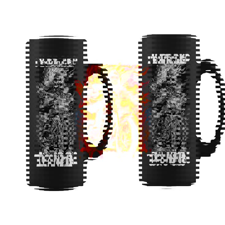 I've Never Talked To A Woman Cringe Skeleton Taza de café