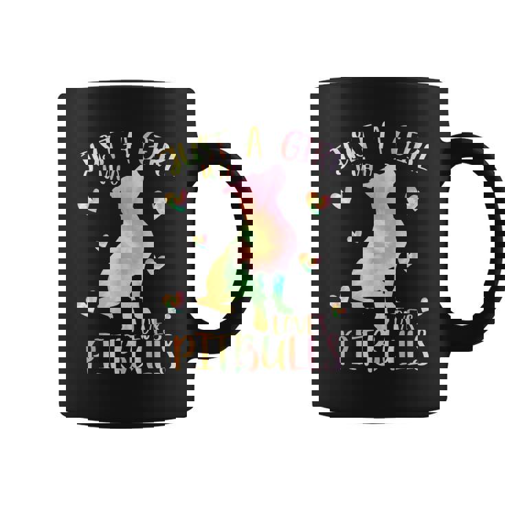 Just A Girl Who Loves Pitbulls Tie Dye Pitbull N Girls Coffee Mug