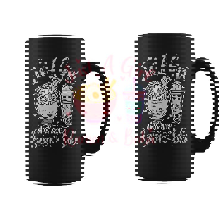 Just A Girl Who Loves Ramen And Boba Ramen Boba Bubble Coffee Mug