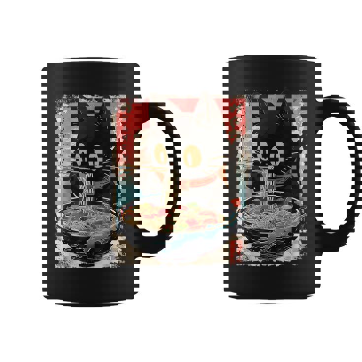 Kawaii Cat Eating Ramen Noodles Anime Girls Ns Coffee Mug