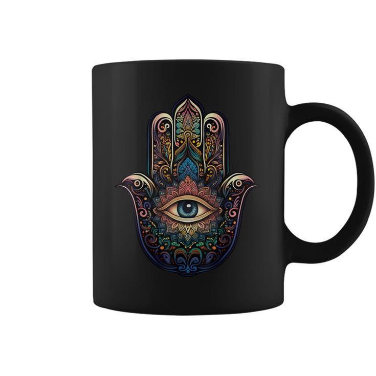 Khamsah Eye Or Hand Of Fatima On Colourful Hamsa Hand Tassen