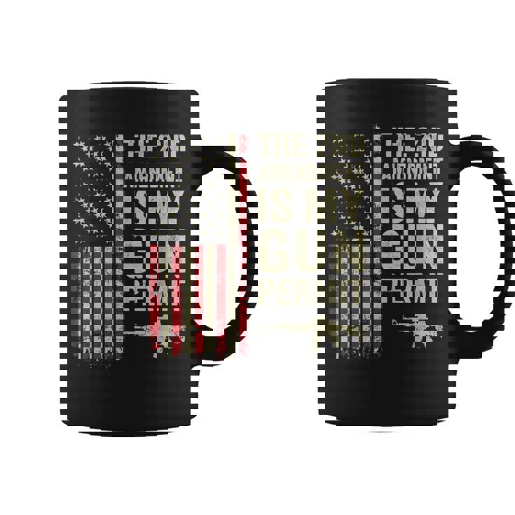 La Segunda Enmienda Es Mi Permiso De Armas Bandera De Estados Unidos Arma Divertida Taza de café
