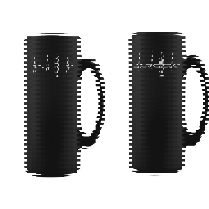 Latido Del Corazón Trompeta Banda De Música Trompetista Ekg Taza de café