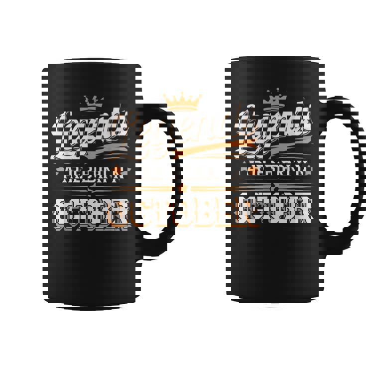 Legends Are Born October Crown And Stars Birthday Coffee Mug
