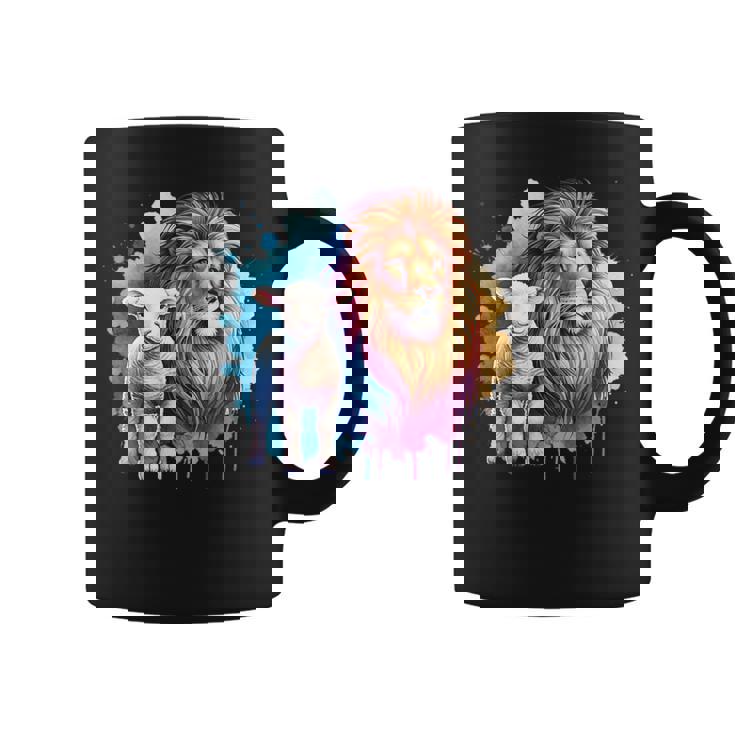 León Y Cordero Fe Hombres Cristianos Es Taza de café