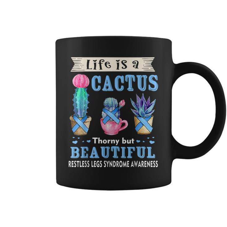 Life Is A Cactus Restless Legs Syndrome Awareness Coffee Mug - Monsterry