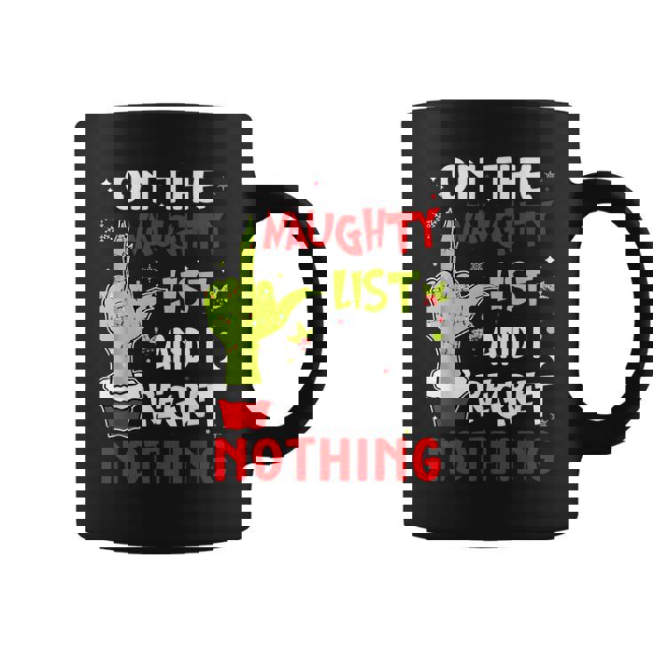 On The List Of Naughty And I Regret Nothing Christmas Graphic Print Coffee Mug