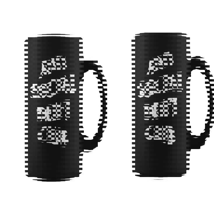 Logo Anti Social Drift Club Blanco Delantero Trasero Taza de café