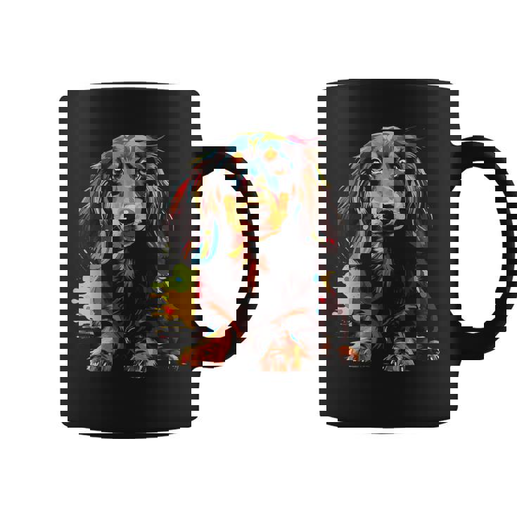 Long Hair Dachshund Puppy Best Dog Walking Pet Coffee Mug