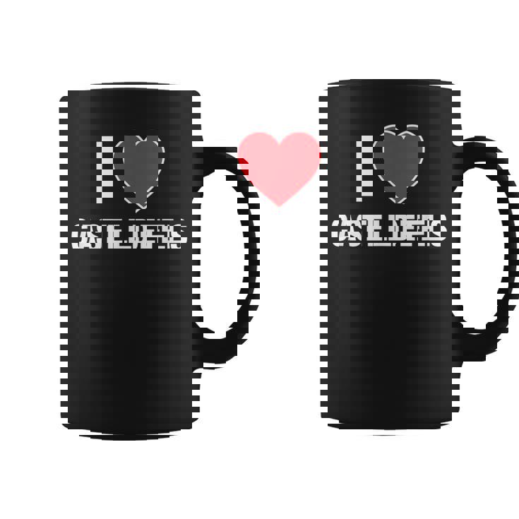 I Love Castelldefels Ciudad En España Con Red Love Heart Taza de café