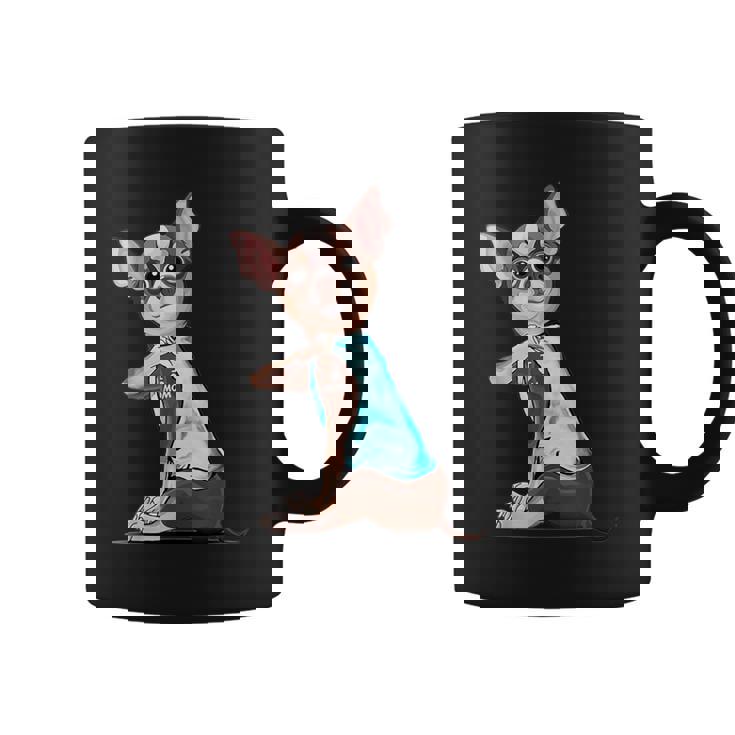 I Love Mom Chihuahua Humoristique Tatoué Tasse