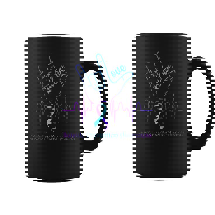 Love Suicide Prevention Awareness Ribbon Support Coffee Mug