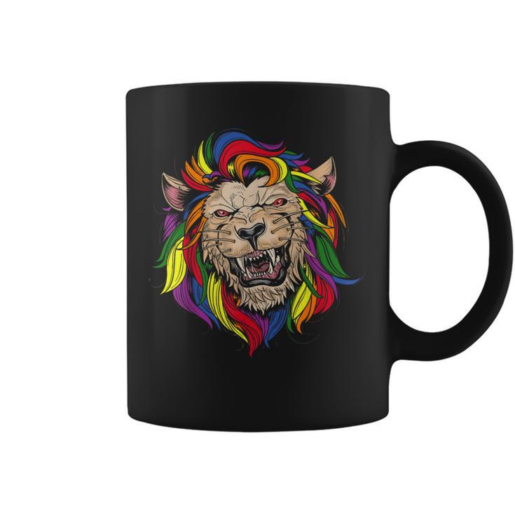 Mb35 Gay Pride Lion Lgbt Rainbow Pride Month Parade Coffee Mug
