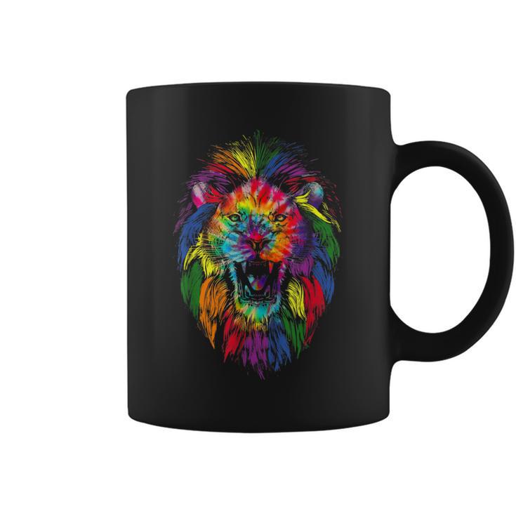 Mb35 Gay Pride Lion Lgbt Rainbow Tie Dye Pride Month Parade Coffee Mug