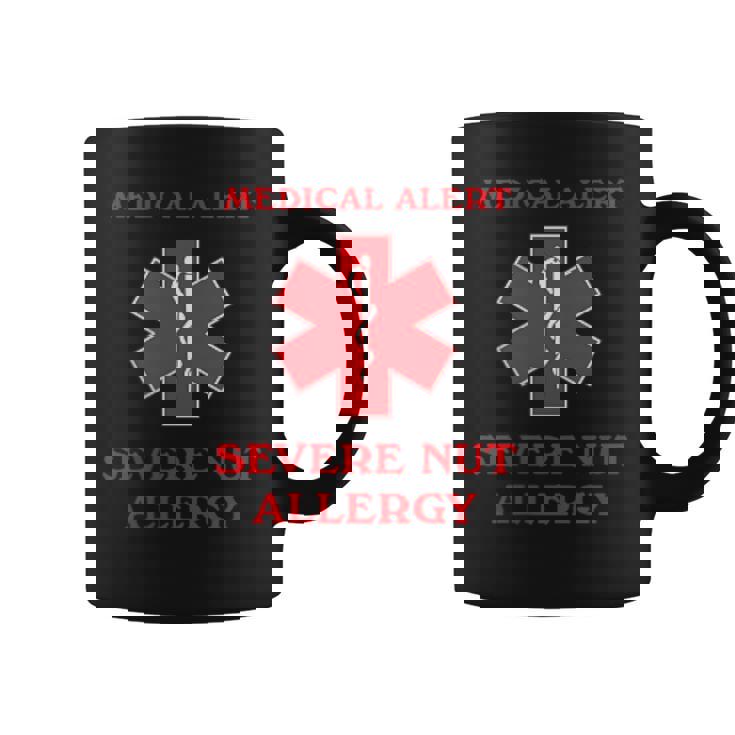 Medical Alert Severe Nut Allergy Awareness Graphic Print Coffee Mug