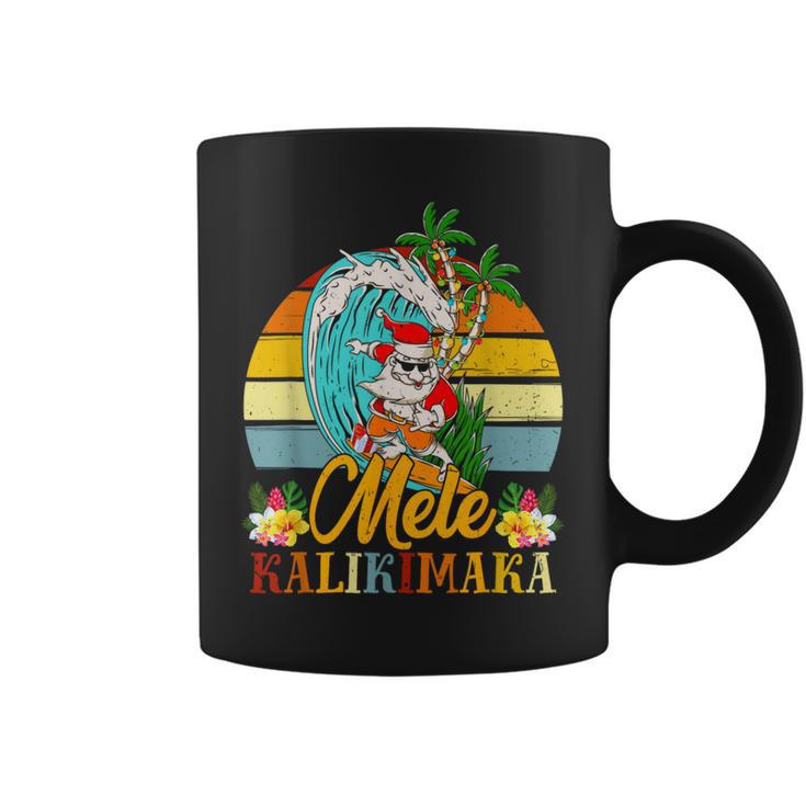 Mele-Kalikimaka Retro Santa Claus Shaka Hawaii Tassen