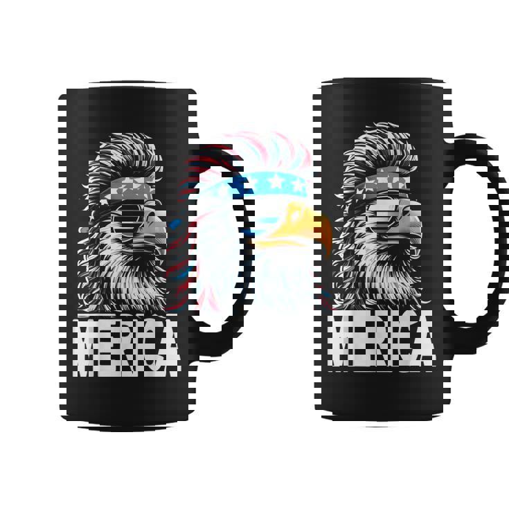 Merica Eagle Mullet Sunglasses Usa American Flag 4Th Of July Coffee Mug