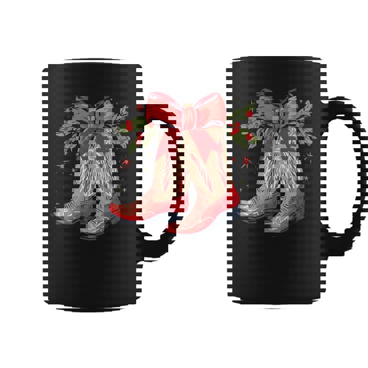 Merry And Bright Cowgirl Boot Christmas Western Cowboy Coffee Mug
