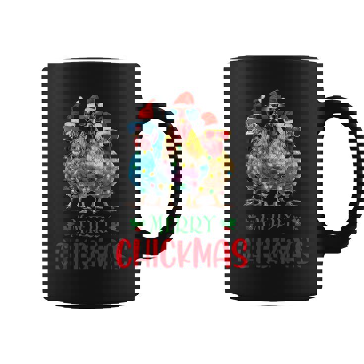 Merry Chickmas Ornament Lights Chicken Farmer Christmas Coffee Mug