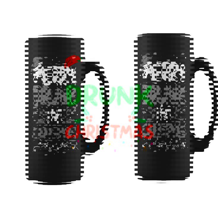 Merry Drunk I'm Christmas Santa Joke Xmas Drinking Coffee Mug