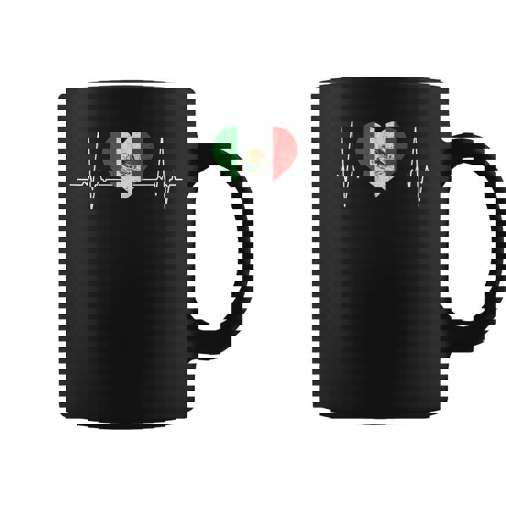 Mexico Flag Heartbeat Pulse For Mexican Independence Day Coffee Mug