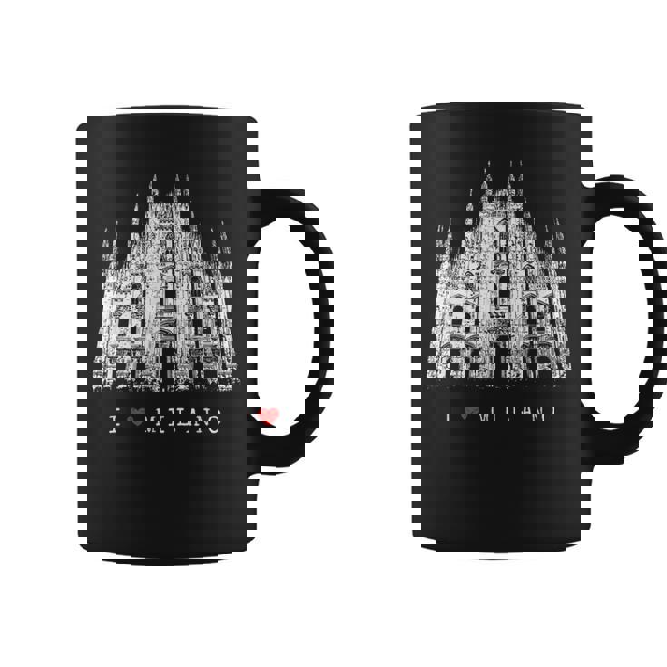 Milán Catedral De Milánintage Italia Amor I Love Milano Taza de café