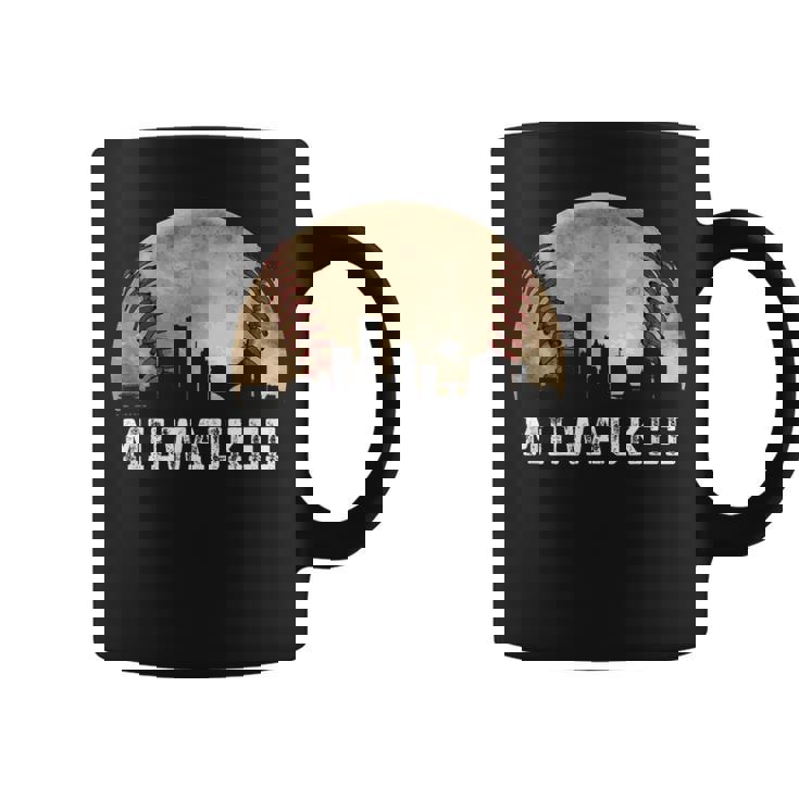 Milwaukee Skyline City Vintage Baseball Lover Coffee Mug