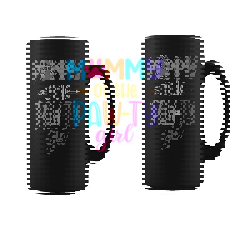Mommy Of The Birthday Girl Dog Paw Family Matching Party Coffee Mug