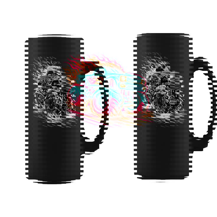 Monster Truck Flame Birthday Party Monster Truck Boy Coffee Mug
