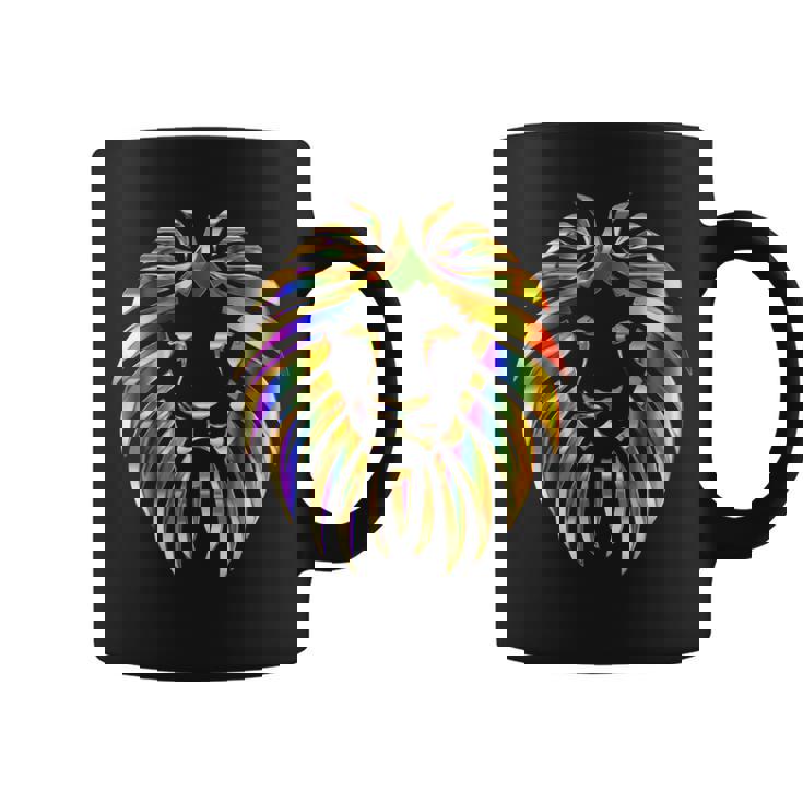 Motif Lion Psychédélique Abstrait Fractal Tasse