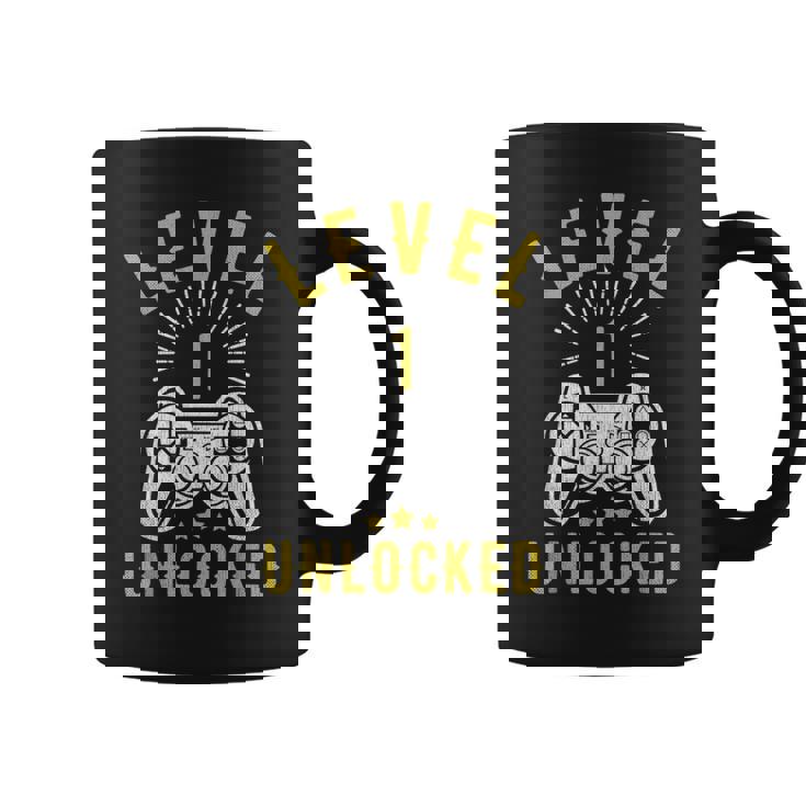 Nivel 1 Desbloqueado Aniversario 1ª Boda Taza de café