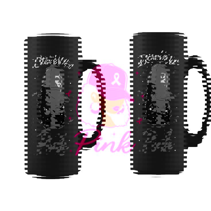 In October We Wear Pink Breast Cancer Awareness Black Women Coffee Mug