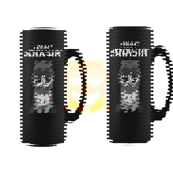 Owl Party Weekend Monday Tired Bad Mood Graphic Print Coffee Mug