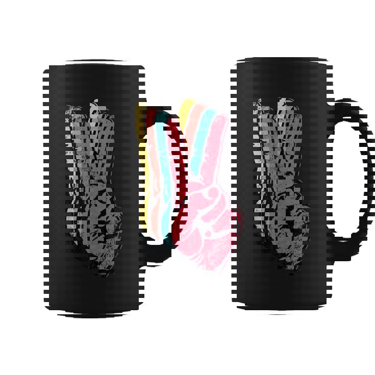 Peace Hand Sign Retro Vintage 70S 80S 90S Pop Culture Coffee Mug