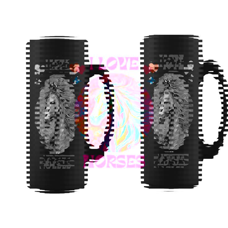 Presente De Caballo Colorido I Love Horses Taza de café