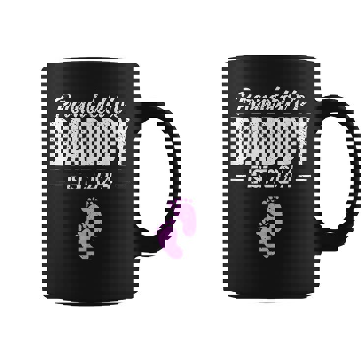 Promoted To Daddy Est 2024 Fathers Day First Time Dad Girl Coffee Mug