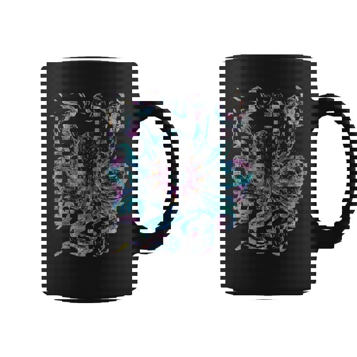 Psychedelic Octopus Colorful Trippy Kraken Ocean Sea Tazze