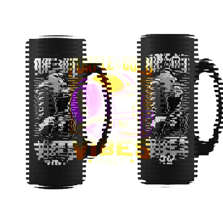 Purple & Gold Vibes Only Retro Football School Football Team Coffee Mug