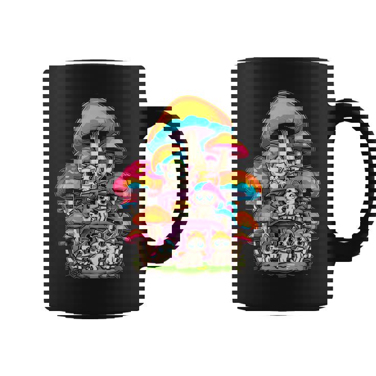 Rainbow Rave Cats Trippy Psychedelic Tazze