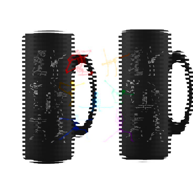Rainbow Yoga Skeleton Exercise Bone Halloween Party Namaste Coffee Mug