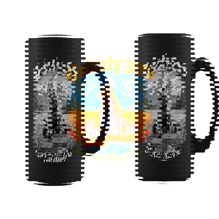 Retro Bear Grizzly 399 Wild & Free Grand Teton National Park Coffee Mug