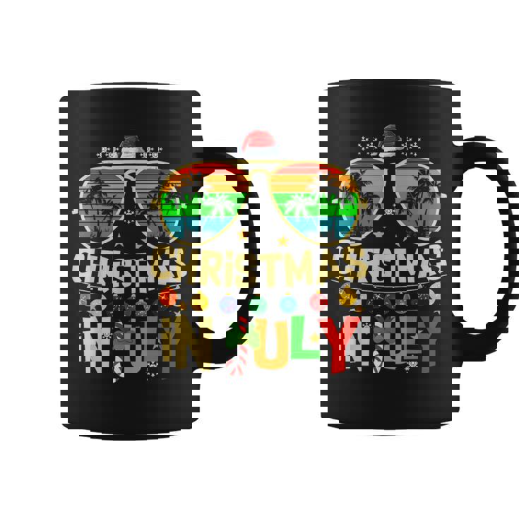 Santa Claus Sunglasses Beach Christmas In July Kid Coffee Mug
