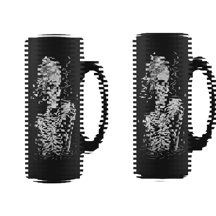 Skeleton Messy Bun Coffee Halloween Coffee Lover Mom Coffee Mug