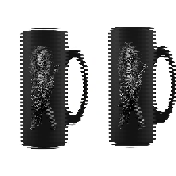 Skeleton Rocker With Guitar Skeleton Playing Guitar Coffee Mug