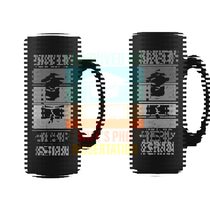 Sobreviví De Mi Esposa Tesis Doctoral Regalos De Graduación Hombres Taza de café