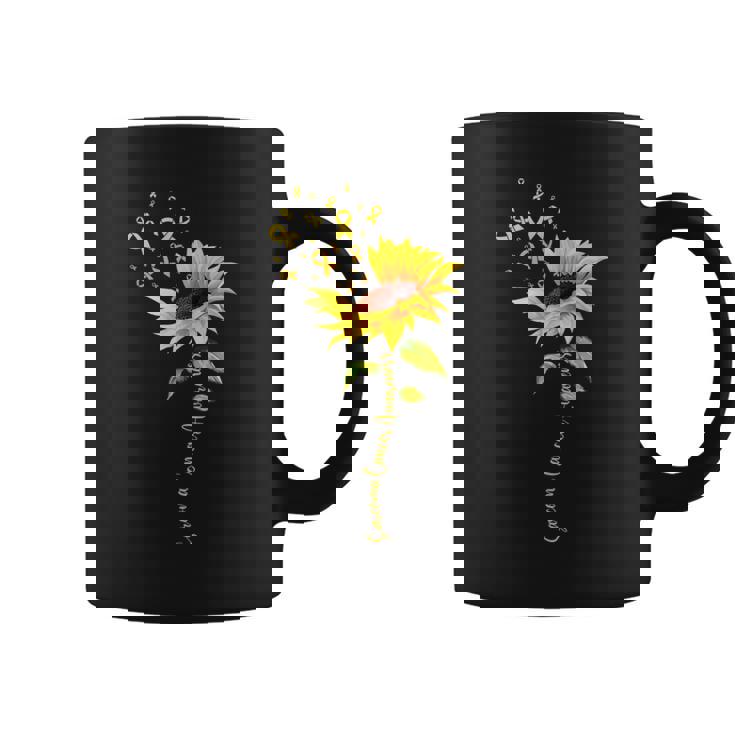 Sunflower Sarcoma Cancer Awareness Yellow Ribbon Support Coffee Mug