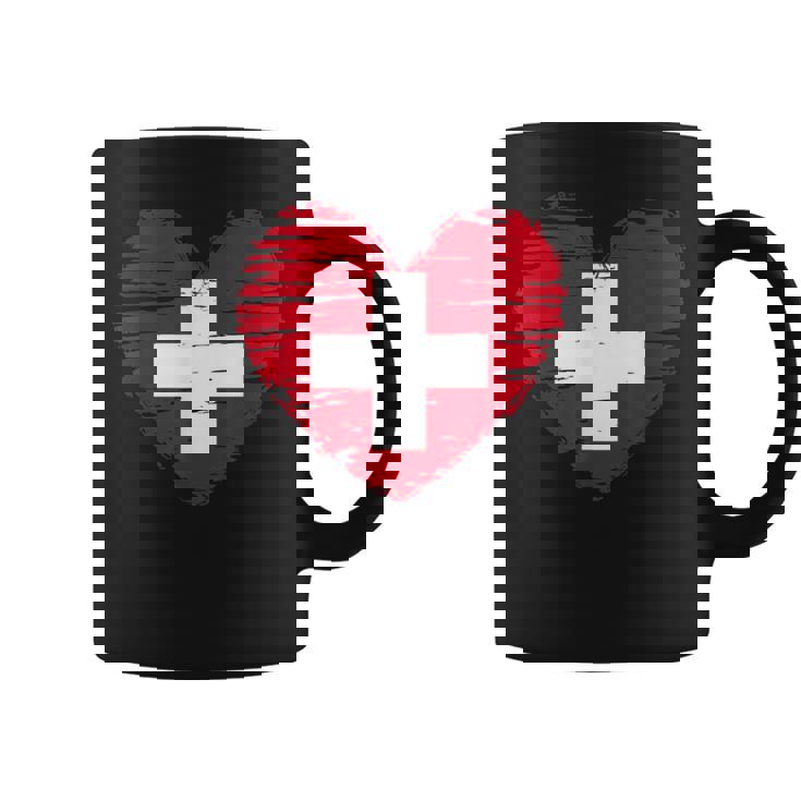 Switzerland Heart Swiss Flag Swiss Pride Taza de café