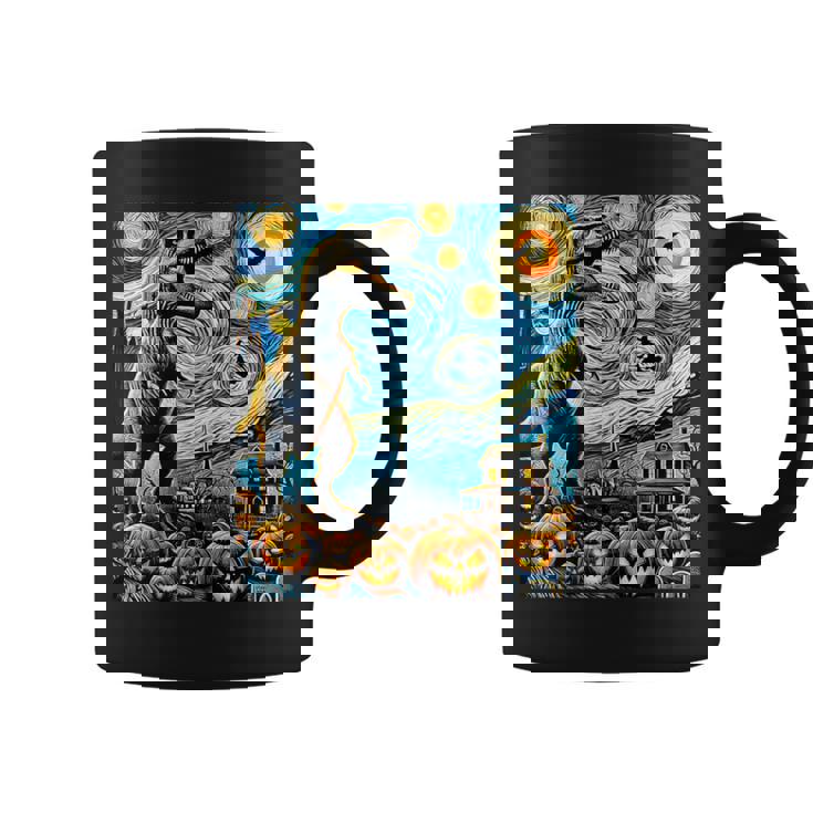 T Rex Dinosaur Starry Night Pumpkin Spooky Halloween Costume Coffee Mug