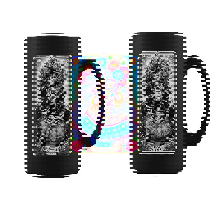 Tarot Card Dia De Los Muertos Woman Catrina Day Of The Dead Coffee Mug