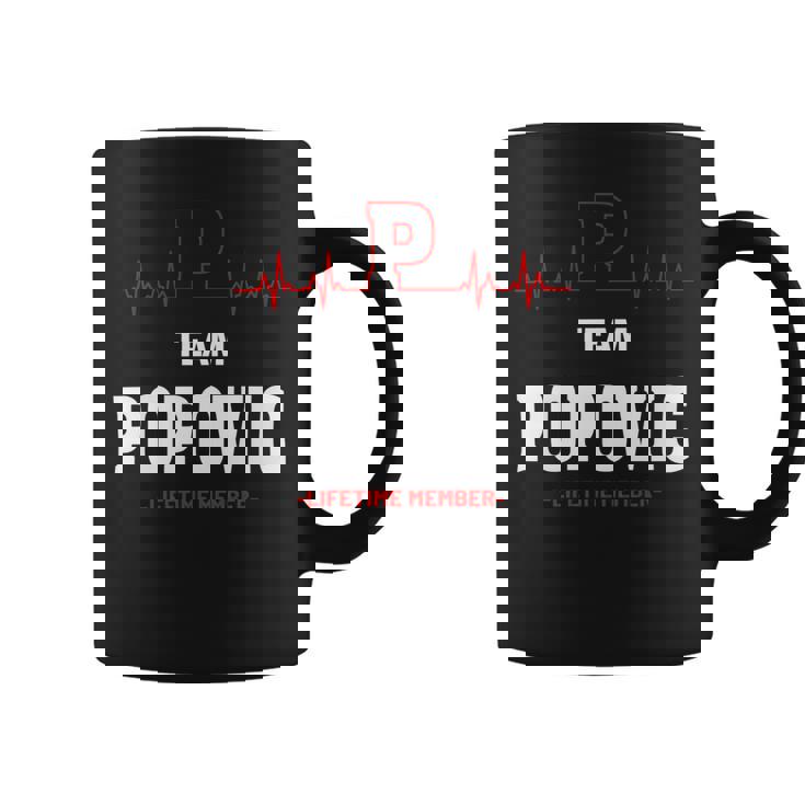 Team Popovic Lifetime Member Popovic Last Name Coffee Mug